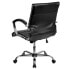 Фото #2 товара Mid-Back Designer Black Leather Executive Swivel Chair With Chrome Base And Arms