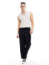 ASOS DESIGN vest in white texture with notch neckline