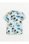 LCW baby Polo Yaka Kısa Kollu Minnie Mouse Baskılı Erkek Bebek Pijama Takım