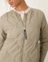 JDY zip through onion quilt coat in sage