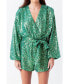 Фото #1 товара Women's Sequins Wrapped Romper with Belt