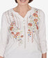 ფოტო #5 პროდუქტის Scottsdale Women's Falling Floral Embroidered Henley Top