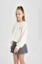 Kız Çocuk Sweatshirt Ekru C1037a8/er99