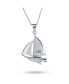 ფოტო #2 პროდუქტის Bling .925 Sterling Silver Nautical Sail Boat Sea Lover Ocean Vacation Ship Sailboat Pendant Necklace For Women