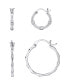 Фото #2 товара Duo Crystal Hoop and Textured Hoop, Set of 2