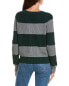 Minnie Rose Shaker Rugby Stripe Cashmere-Blend Cardigan Women's