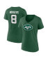 Фото #1 товара Women's Aaron Rodgers Green New York Jets Icon Name and Number V-Neck T-shirt