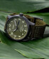 ფოტო #3 პროდუქტის Men's Field Automatic Green Canvas Strap Watch 42mm