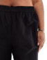 Pieces Curve linen touch wide leg trouser in black