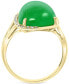 ფოტო #4 პროდუქტის EFFY® Dyed Green Jade (17x12mm) & Diamond (1/10 ct. t.w.) Statement Ring in 14k Gold
