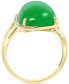 Фото #4 товара EFFY® Dyed Green Jade (17x12mm) & Diamond (1/10 ct. t.w.) Statement Ring in 14k Gold