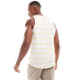 Фото #3 товара Brave Soul classic stripe vest in white & yellow