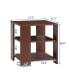 Square Side Table, Simple Style Design, 3-Tier End Table, Wood Living Room Nightstand, Bedroom