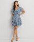 Women's Ruffled Chiffon Fit & Flare Dress