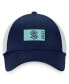 Men's Deep Sea Blue, White Seattle Kraken Authentic Pro Rink Trucker Snapback Hat