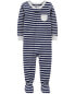 Фото #6 товара Toddler 1-Piece Striped 100% Snug Fit Cotton Footie Pajamas 2T