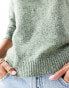 Vero Moda Petite round neck knitted jumper in sage melange