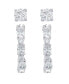 ფოტო #1 პროდუქტის Women's Fine Silver Plated Cubic Zirconia Stud Hoop Earrings Set, 4 Pieces