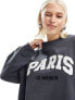 Фото #1 товара ASOS DESIGN oversized sweat with paris graphic in charcoal marl