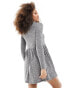 Miss Selfridge funnel neck rib smock mini dress in grey 40 - фото #8