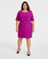 Plus Size Zigzag Sheath Dress