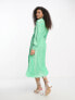 Фото #3 товара Y.A.S plisse shirt midi dress in green