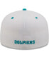 Фото #2 товара Men's White, Aqua Miami Dolphins Flipside 2Tone 59FIFTY Fitted Hat