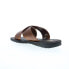 Фото #6 товара Bruno Magli Amato MB2AMAB0 Mens Brown Leather Slip On Slides Sandals Shoes