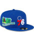 ფოტო #1 პროდუქტის Men's Royal Philadelphia 76ers Stateview 59FIFTY Fitted Hat