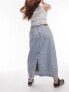 Фото #3 товара Topshop curve denim midi skirt in bleach