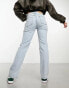 Фото #4 товара Cotton:On slim straight leg jeans in light wash blue denim