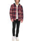 Фото #5 товара Men's Cotton Quilted Shirt Jacket with Fleece Hood