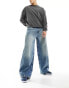 COLLUSION X013 mid rise wide leg jeans in darkwash