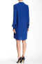 Фото #2 товара Max Studio 125947 Long Sleeve Tie Neck Pleated Shirt Dress -Small $138