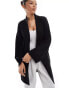 Фото #1 товара Threadbare tie front shawl collar cardigan in black