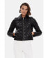 Фото #1 товара Women's Genuine Leather Quilted Bomber Jacket, Black