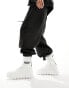 Фото #1 товара ASOS DESIGN chunky zip up sock boots in white with motocross detailing