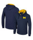 Фото #1 товара Men's Navy Michigan Wolverines Affirmative Thermal Hoodie Long Sleeve T-shirt