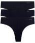 Женские трусы DKNY 3 шт. Litewear Cut Anywear Thong Underwear DK5026BP3 Black, Black, Black, S - фото #1