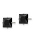 ფოტო #3 პროდუქტის Stainless Steel Polished Black Square CZ Stud Earrings