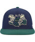 Фото #3 товара Men's Navy, Green Charlotte Hornets 10th Anniversary Hardwood Classics Grassland Fitted Hat