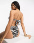 South Beach mix & match bandeau bikini top in zebra print