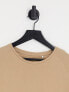 Jack & Jones Essentials co-ord longline t-shirt with curved hem in beige