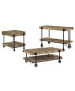 Фото #1 товара Luther 3 Piece Steel Industrial Coffee End Table Set