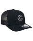 ფოტო #4 პროდუქტის Men's Black Chicago Cubs Canvas 9SEVENTY COOLERA Stretch-Snap Hat