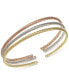 ფოტო #1 პროდუქტის 3-Pc. Set Twisted Cable Cuff Bracelets in 14k Tricolor Gold-Plated Sterling Silver