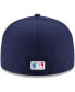 Бейсболка New Era мужская голубая синего цвета Chicago Cubs City Connect 59FIFTY Navy, Light Blue, 7 7/8 - фото #5