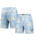 Фото #1 товара Men's Blue Detroit Lions Sandwashed Monstera Print Amphib Shorts