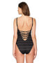 Фото #3 товара Bleu Rod Beattie 155359 Women's Sheer Thing One-Piece Swimsuit Sz. 14