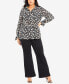 ფოტო #3 პროდუქტის Plus Size Roxy Print Long Sleeve Shirt